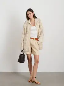 Ojai Cardigan in Cotton(Light Bone,XS)