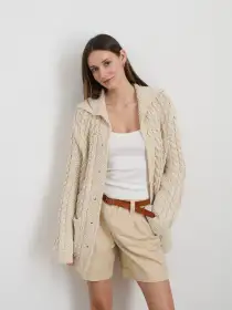 Ojai Cardigan in Cotton(Light Bone,XS)