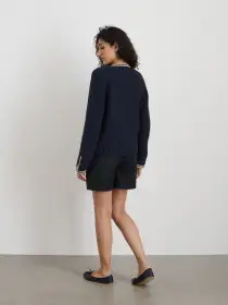 Emmy Sweater In Cotton(Dark Navy,XS)