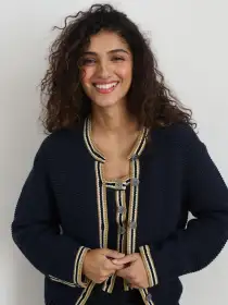 Emmy Sweater In Cotton(Dark Navy,XS)