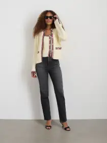 Emmy Sweater In Cotton(Ivory Combo,XS)