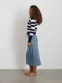 Ava Striped Sweater Tee(Navy/White,XS)