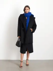 Double Breasted Coat In Cashmere(Black,2)