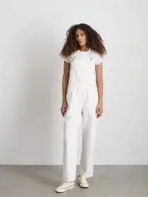 Lili Overall in White Denim(White,XS)