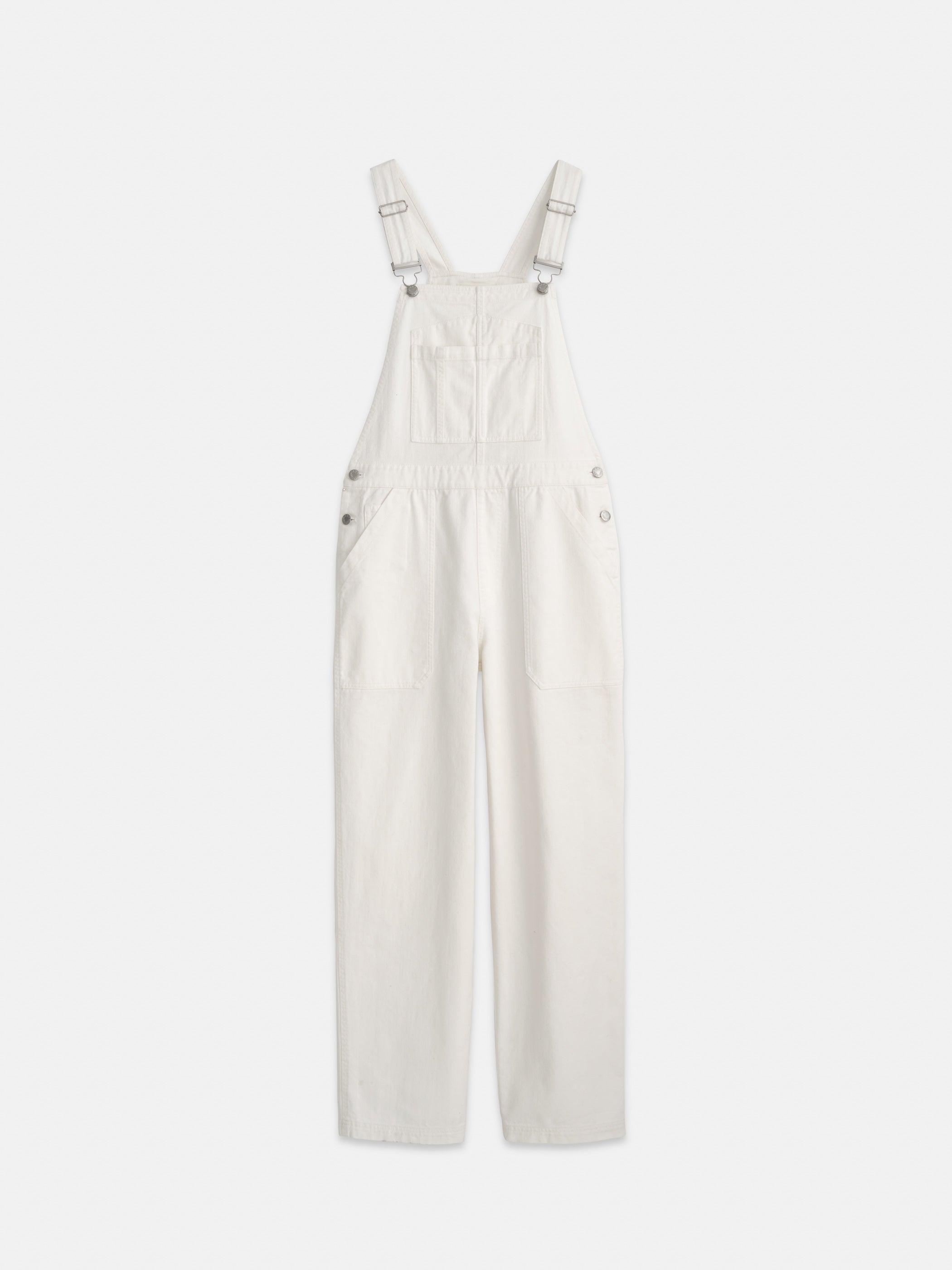 Lili Overall in White Denim