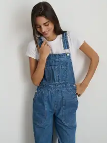 Lili Overall in Denim(Paris Medium Wash,XXS)
