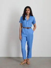 Jumpsuit in Linen(French Blue,XS)