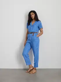 Jumpsuit in Linen(French Blue,XS)