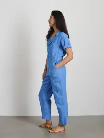 Jumpsuit in Linen(French Blue,XS)