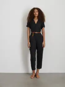 Jumpsuit in Linen(Black,XS)
