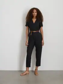 Jumpsuit in Linen(Black,XS)