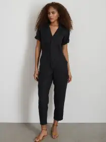 Jumpsuit in Linen(Black,XS)