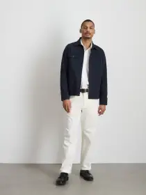 Garment Dyed Work Jacket in Recycled Denim(Dark Navy,XS)
