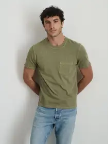 Vintage Wash Pocket Tee(Bay Leaf,XS)