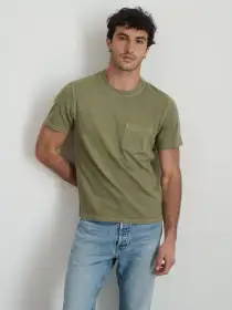 Vintage Wash Pocket Tee(Bay Leaf,XS)
