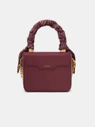 WOMEN - WOMEN'S MICRO MA BAG WITH CHAIN HANDLE - Burgundy(SILK,Burgundy)