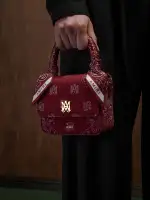 WOMEN - WOMEN'S DENIM BANDANA MICRO MA BAG - Deep Red(COTTON POLYESTER,Deep Red)