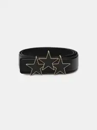 THREE STAR 4 CM BELT - Black