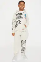 Mini Sonic Graffiti Embroidered Fleece Jogger Set