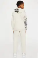 Mini Sonic Graffiti Embroidered Fleece Jogger Set(Sand,4/5)