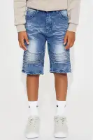 Mini Take A Knee Denim Shorts(Blue,4)