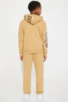 Mini Bart Graffiti Embroidered Fleece Jogger Set(Brown,4/5)