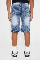 Mini Water Splash Moto Skinny Short(Blue Wash,4)