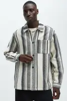 Chunky Weave Striped Oversized Shirt