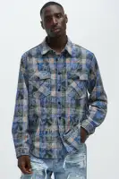 Charles Acid Wash Relaxed Flannel Shirt