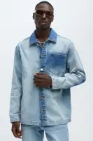 Sun Faded Denim Work Shirt