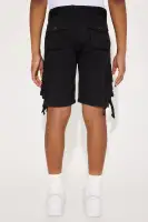 Mini Belted Poplin Cargo Shorts(Black,4)