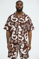 Paisley Print Frayed Shirt