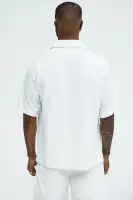 Chain Wave Textured Shirt(White,S)