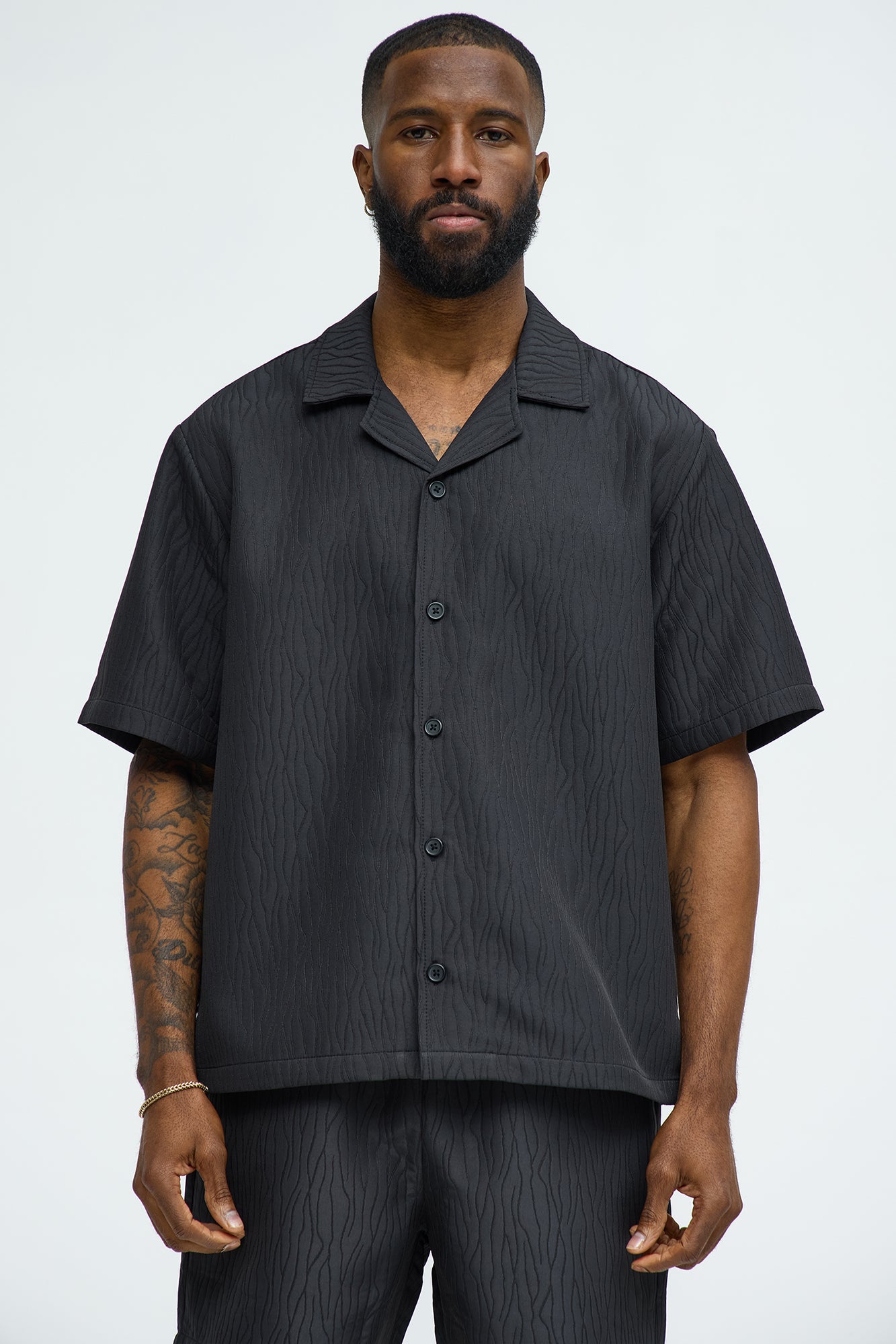 Tonal Tracks Jacquard Shirt