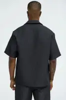 Tonal Tracks Jacquard Shirt(Black,S)