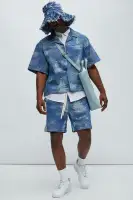 Cloud 9 Textured Shirt(Light Blue,S)