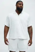 Chain Wave Textured Shirt(White,S)