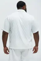 Chain Wave Textured Shirt(White,S)