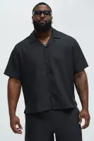 Tonal Tracks Jacquard Shirt(Black,S)