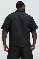 Tonal Tracks Jacquard Shirt(Black,S)