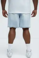 Classic Distressed Relaxed Denim Shorts(Light Blue Wash,30)