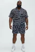 Embroidered Netting Shirt(Navy,S)