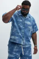 Cloud 9 Textured Shirt(Light Blue,S)