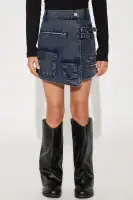 Mini Aftershock Mineral Wash Cargo Skort(Grey,4/5)