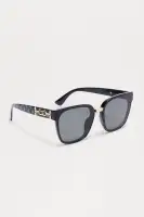 Eye Catching Square Sunglasses(Black,OS)