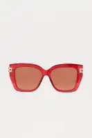 Dreamy Hues Square Sunglasses(Red,OS)