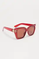 Dreamy Hues Square Sunglasses(Red,OS)
