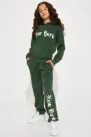Mini City Chic Fleece Jogger Set(Hunter,4/5)