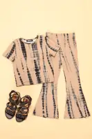 Mini Jazmin Flare Tie Dye Pant Set(Taupe/combo,2)