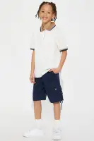 Mini Belted Heavy Poplin Cargo Shorts